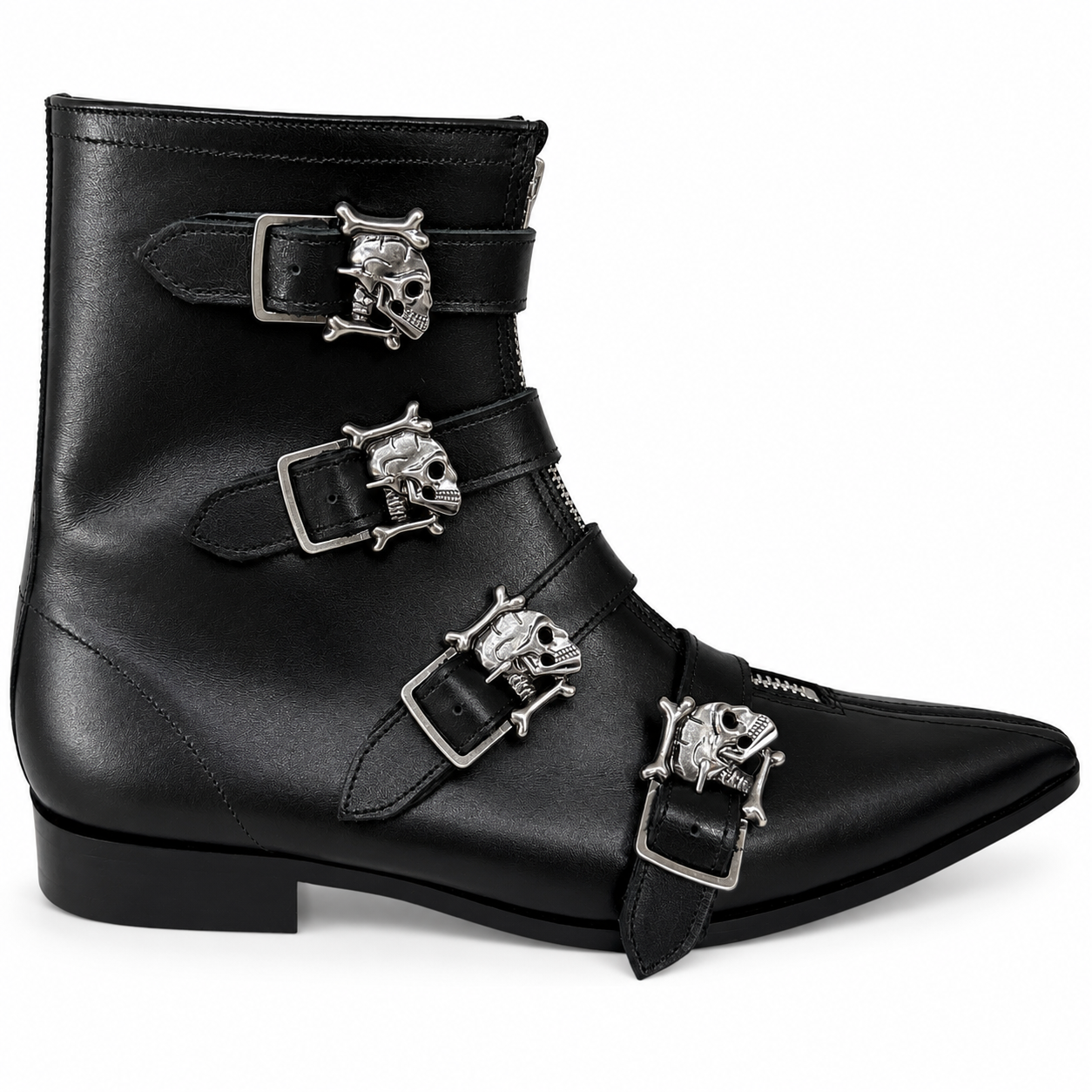 Evie - 4 Skull Buckle Winklepicker
