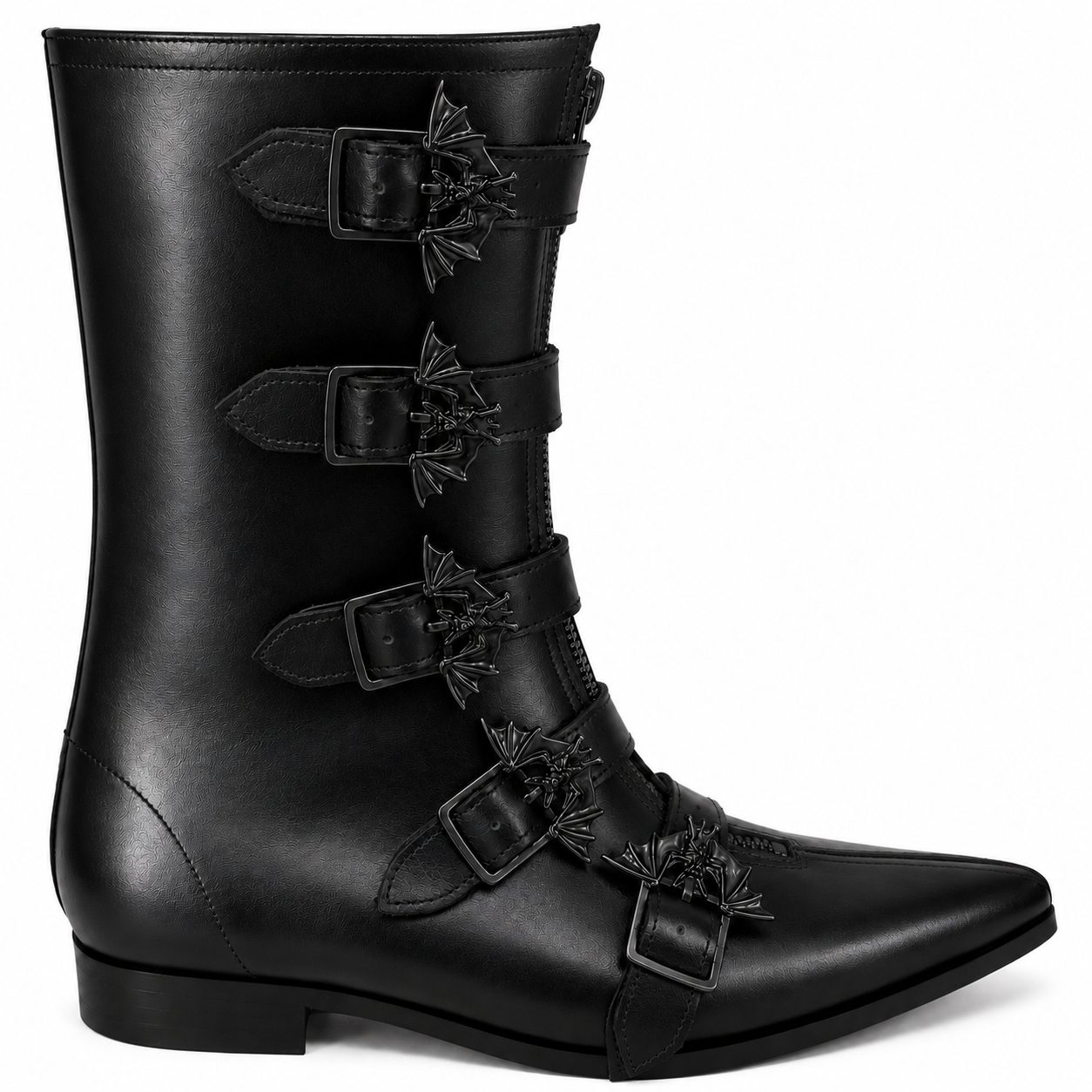Gabrielle - 5 Bat Buckle Winklepicker (Black Edition)